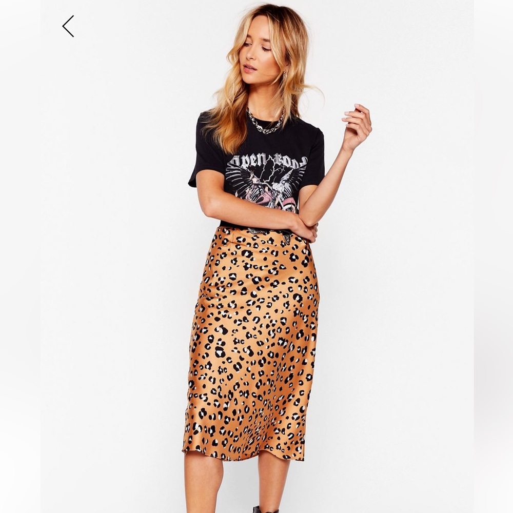 Nasty Gal Brown Tan Pencil Skirt Midi Night Out